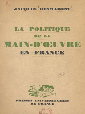cover image of La politique de la main-d'œuvre en France